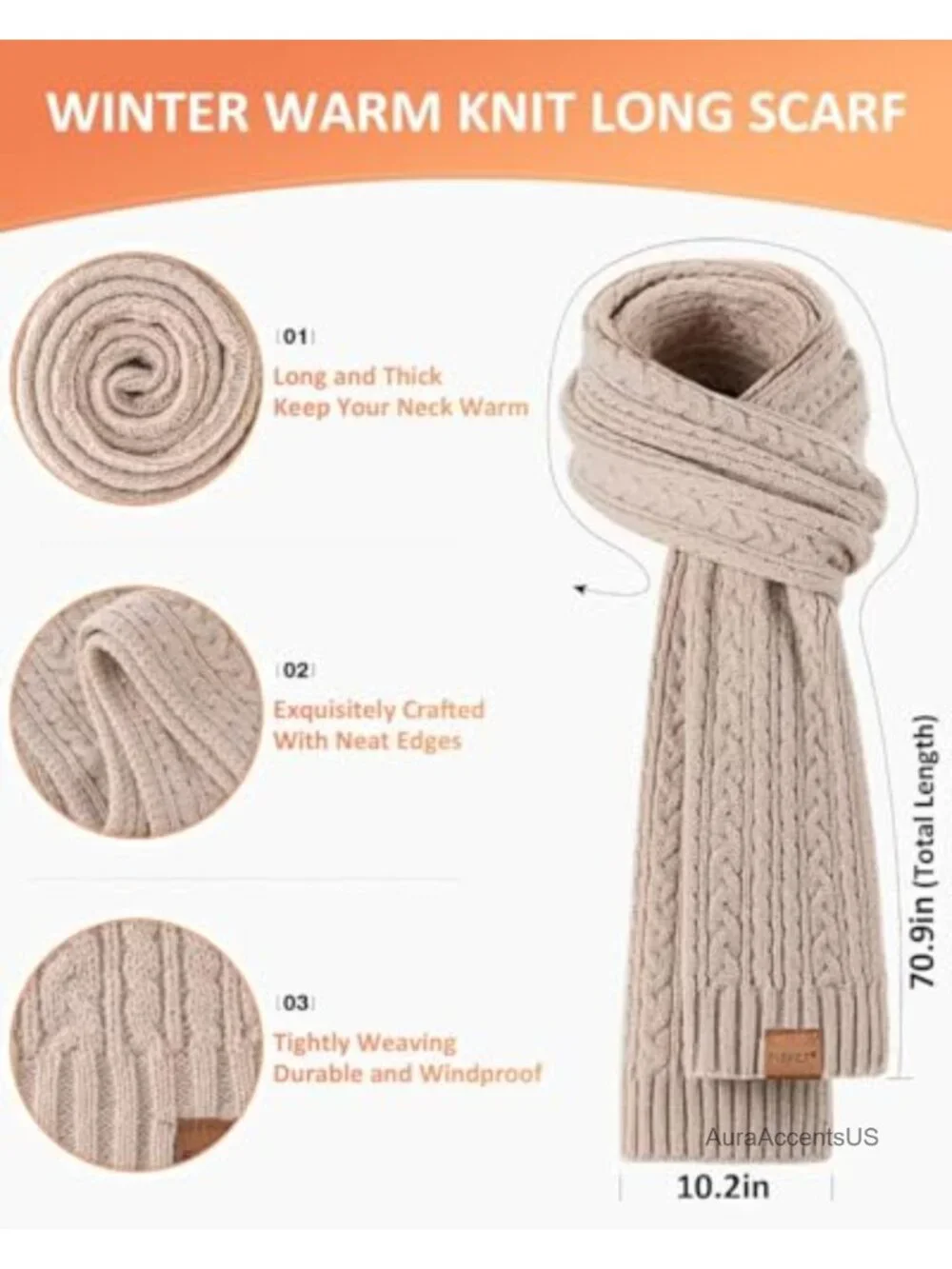 Women's Winter Beanie Scarf Gloves Set Fleece Lined Touchscreen Alpaca Wool